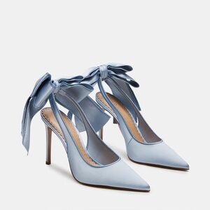 Steve Madden Blue Satin Teacup Heels